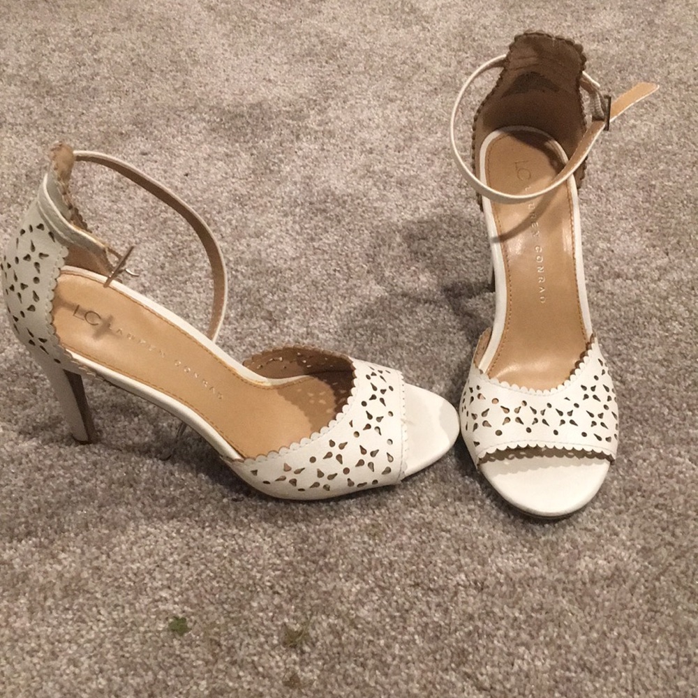 Lauren Conrad laser cut ankle strap heel